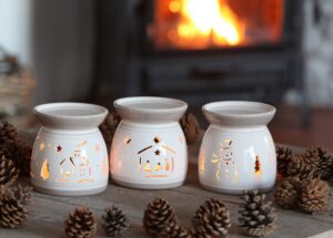 Duftlampe Weihnachten Keramik weiß